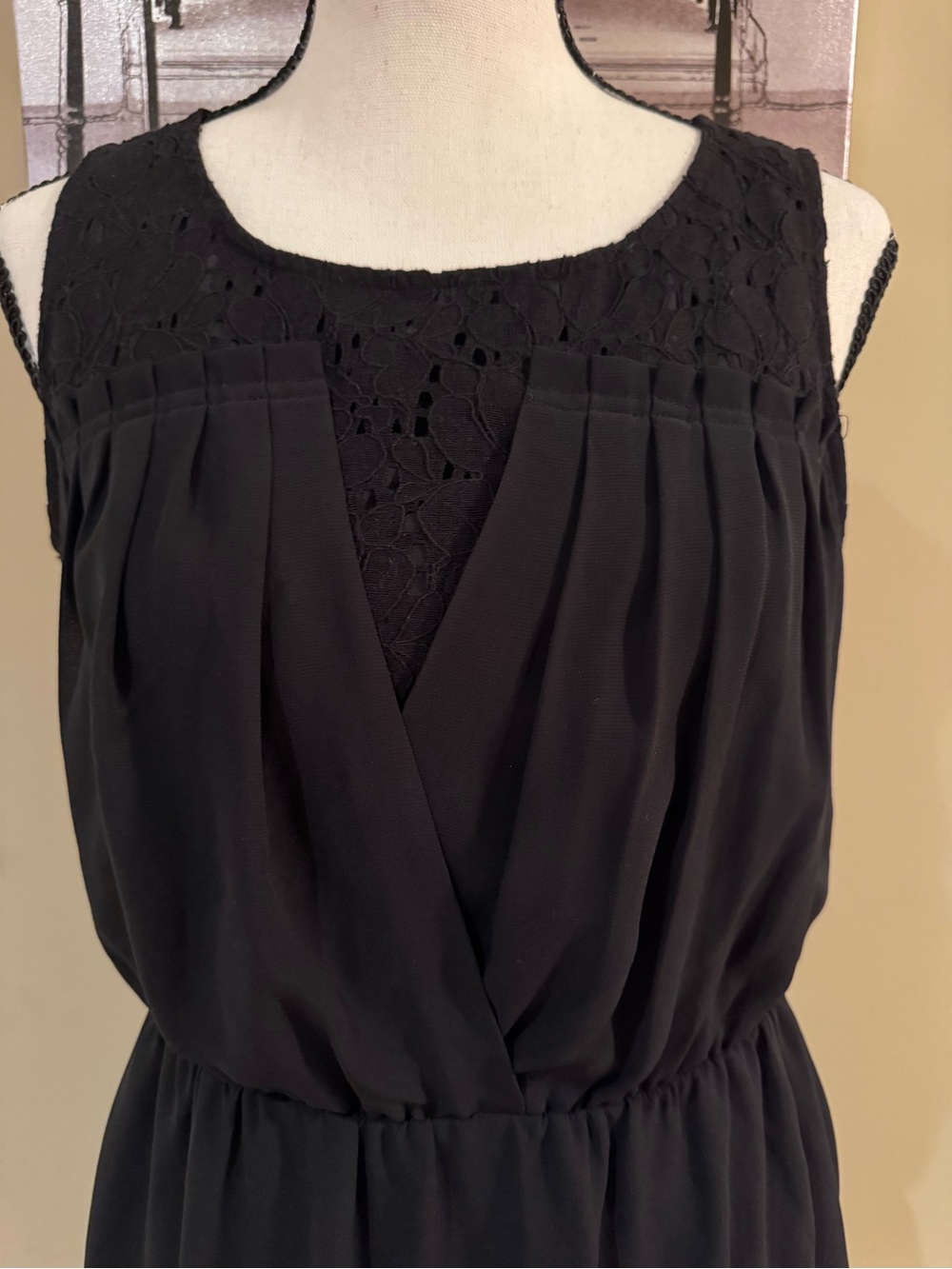 G2000 Sleeveless Black Dress with Lace